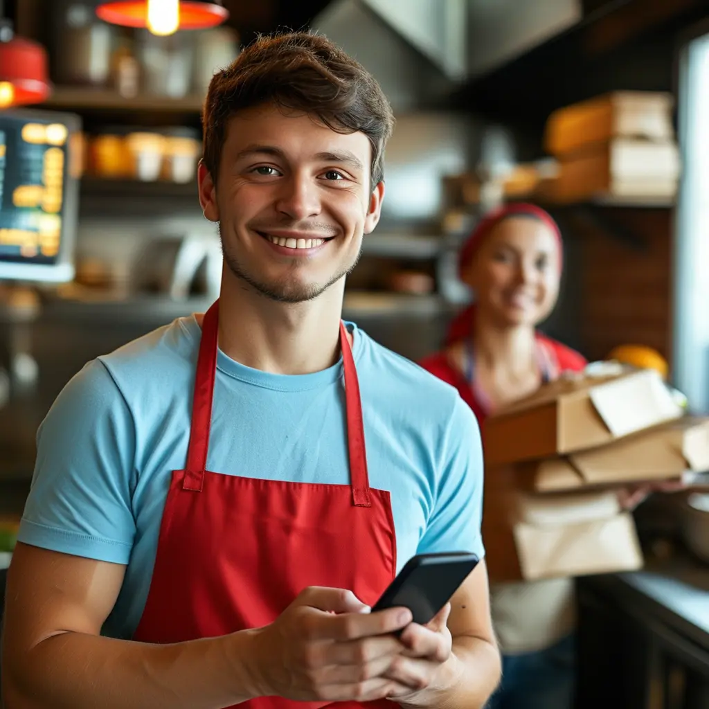 Empreendedor recebendo pedido pelo WhatsApp