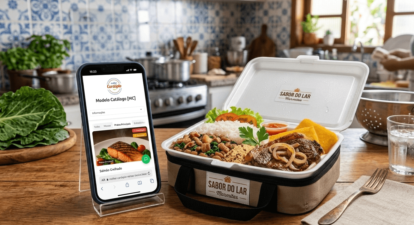 Venda de marmita pelo cardápio digital